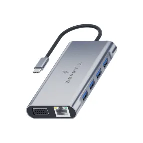 11 In 1 USB-C HUB - 100W USB-C PD, 4K/30Hz HDMI , 1000 Mbps RJ45Support,