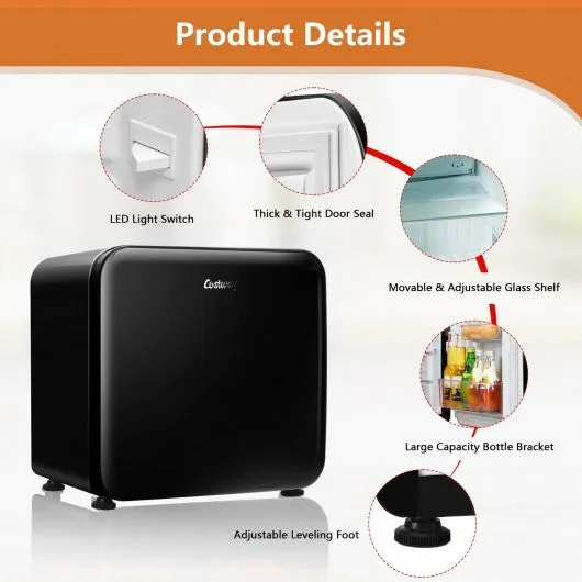 1.6 Cubic Feet Compact Refrigerator with Reversible Door-Black