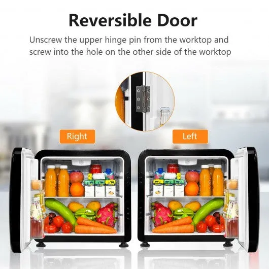 1.6 Cubic Feet Compact Refrigerator with Reversible Door-Black
