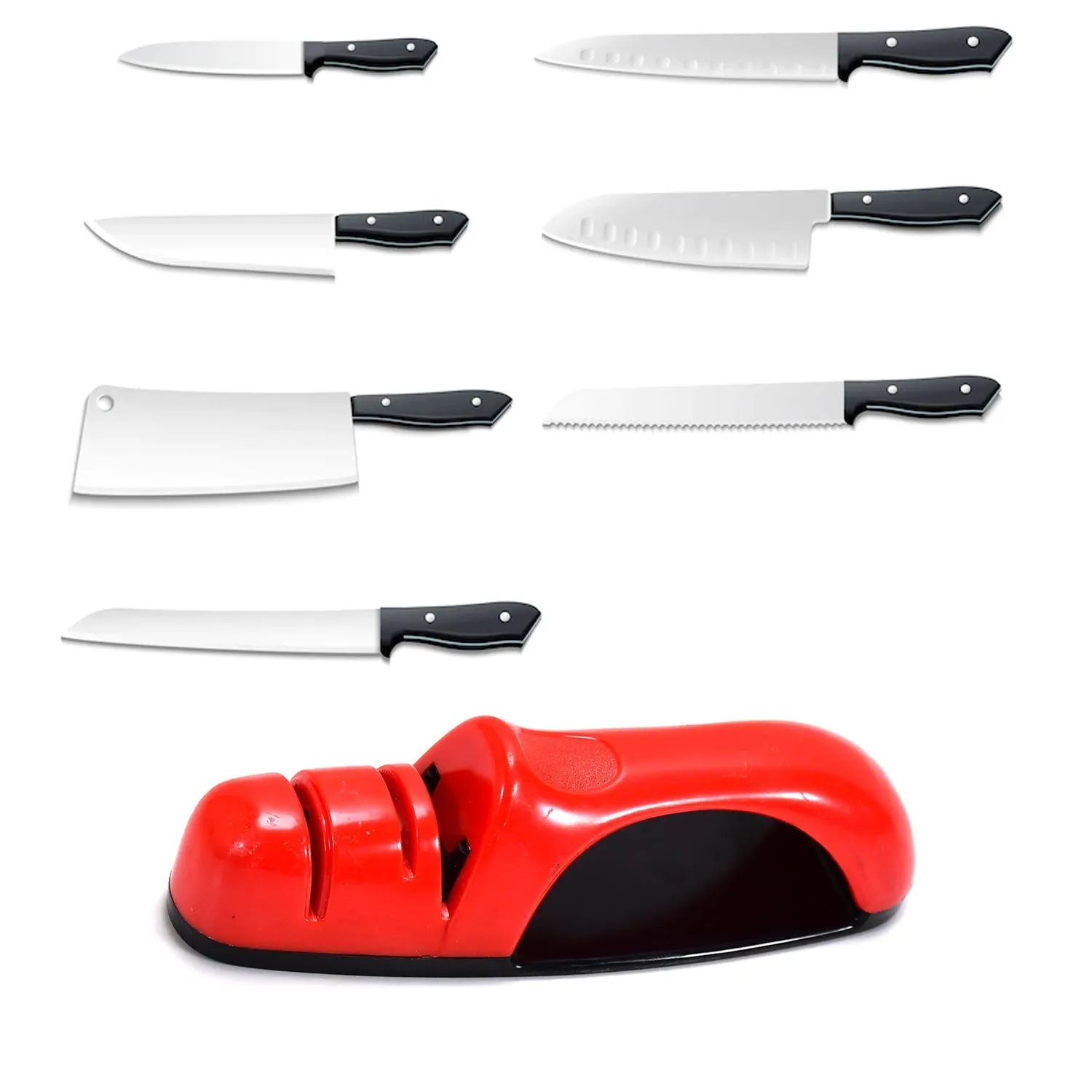 2279B 3Stage Knife Sharpening Tool for Kitchen (transparent plastic box)