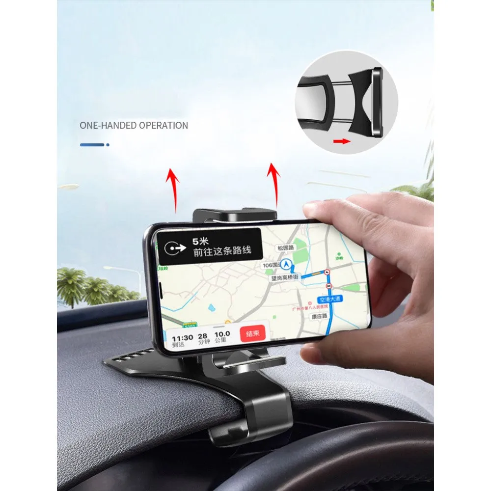 3 in 1 Car GPS Smartphone Holder: Dashboard / Visor Clamp   AC Grid Clip for Huawei P smart Pro (2019) - Black