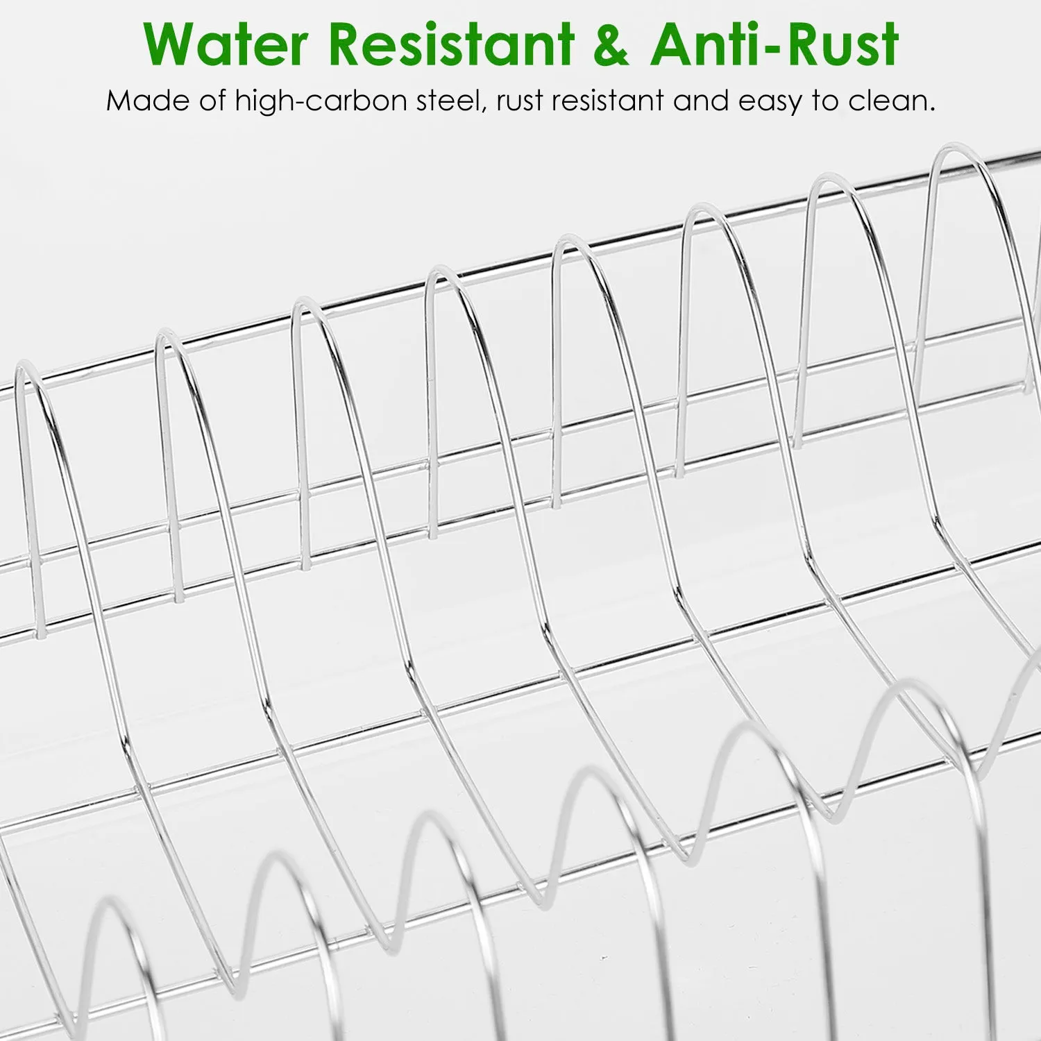 3-Tier Dish Drying Rack Shelf with 3 Drain Trays Chopping Board