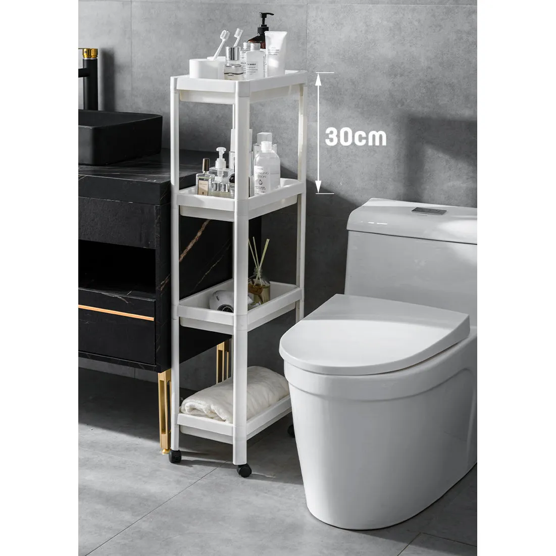 3 Tier Narrow Slide-Out Trolley Rack Shelf Organizer