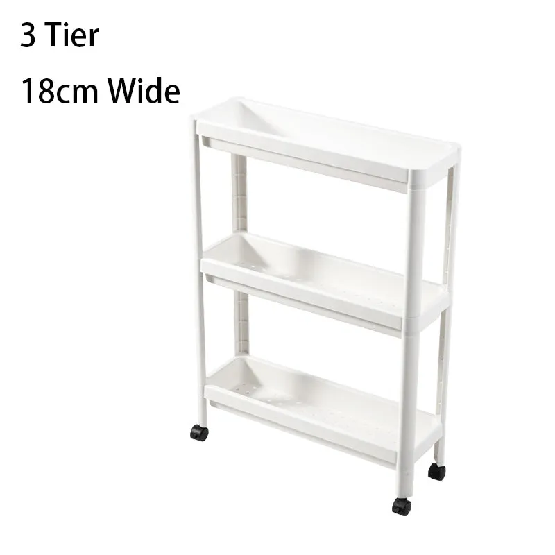 3 Tier Narrow Slide-Out Trolley Rack Shelf Organizer