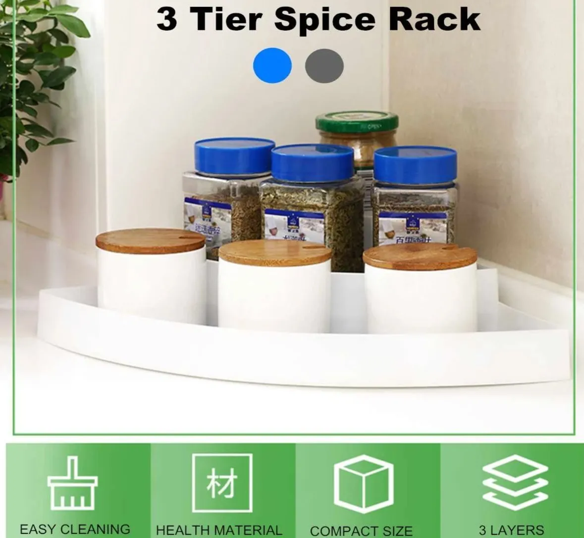 3 Tiers Cabinet Spice Seasoning Bottle Holder