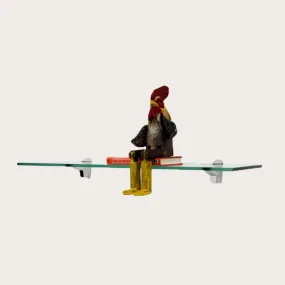 4 3/4" X 18" Falcon Floating Glass Shelves - 2 Brackets Included with Each Shelf