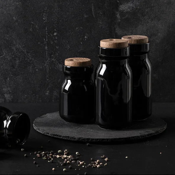 4-Way Spice Jar - Black / Large