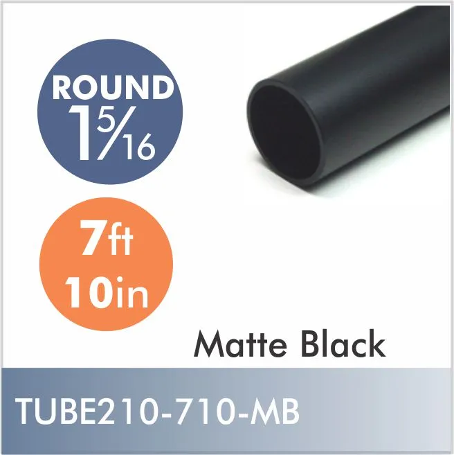 Aluminum 7ft 10in 1-5-16" Diameter Rod, Matte Black finish