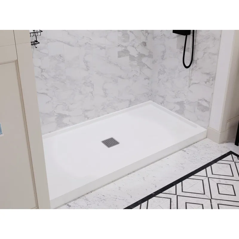ANZZI Alexander 60 in. x 30 in. Shower Base in White