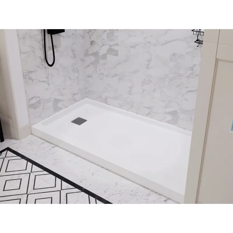 ANZZI Alexander 60 in. x 30 in. Shower Base in White