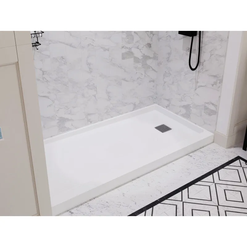 ANZZI Alexander 60 in. x 30 in. Shower Base in White