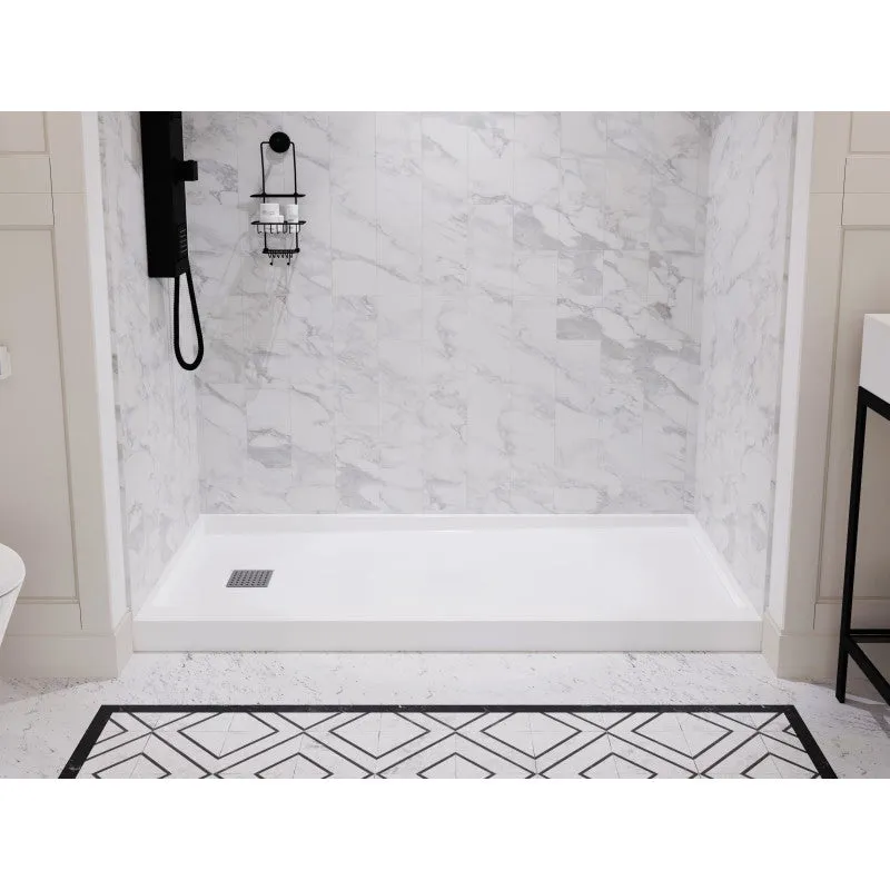 ANZZI Alexander 60 in. x 30 in. Shower Base in White