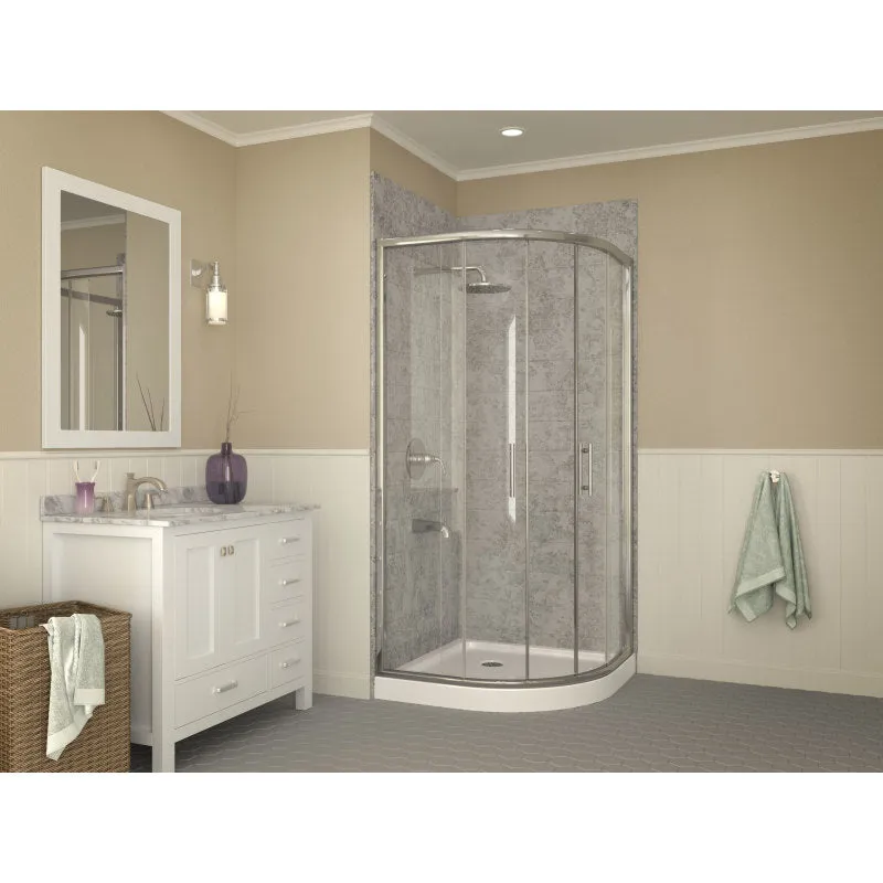 ANZZI Pillar Series 36 in. x 36 in. Single Threshold Shower Base in White