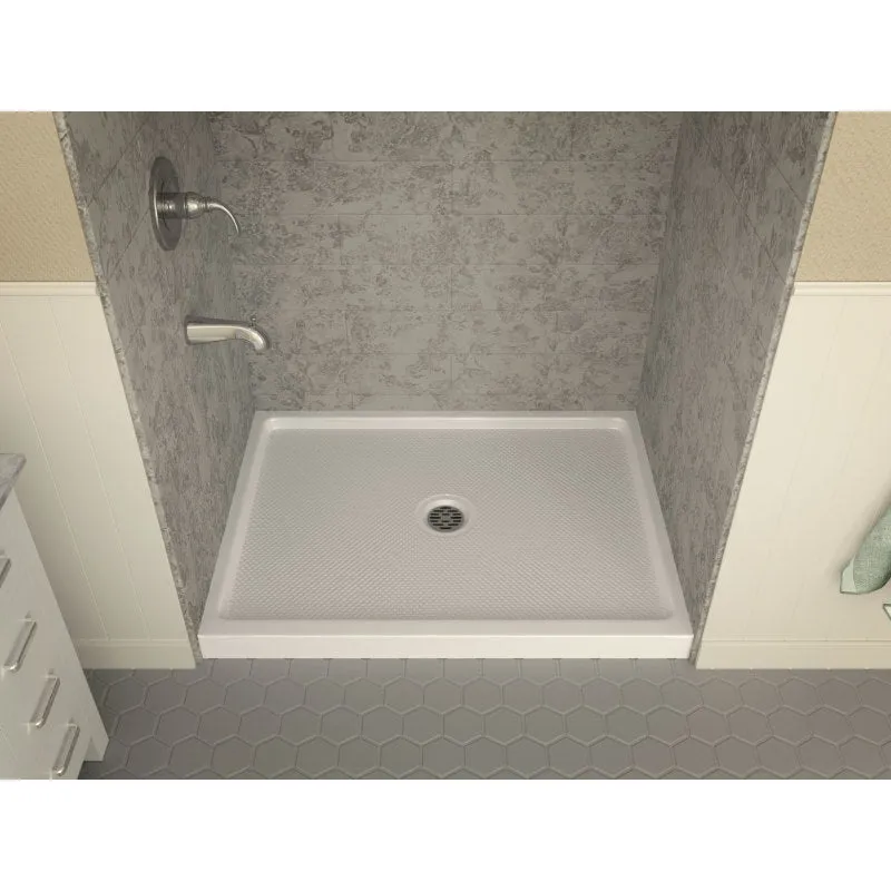 ANZZI Series 36 in. x 48 in. Single Threshold Shower Base in White