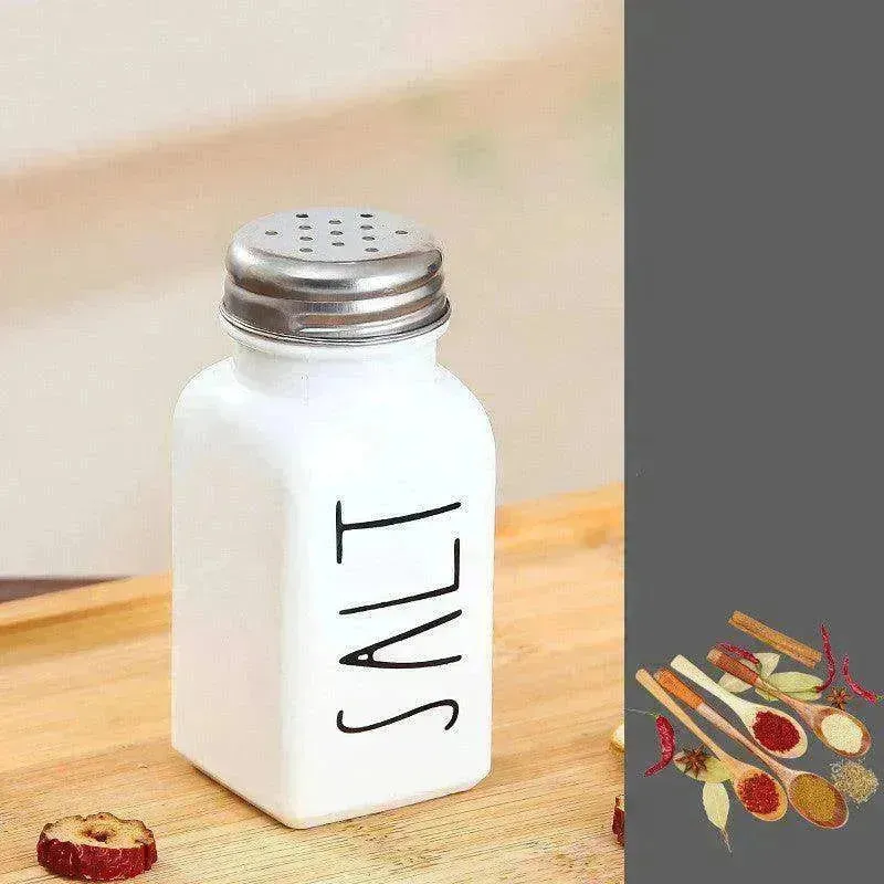 Barbecue Sprinkler Bottle Salt And Pepper Shaker Seasoning Bottle Square Glass Bottle