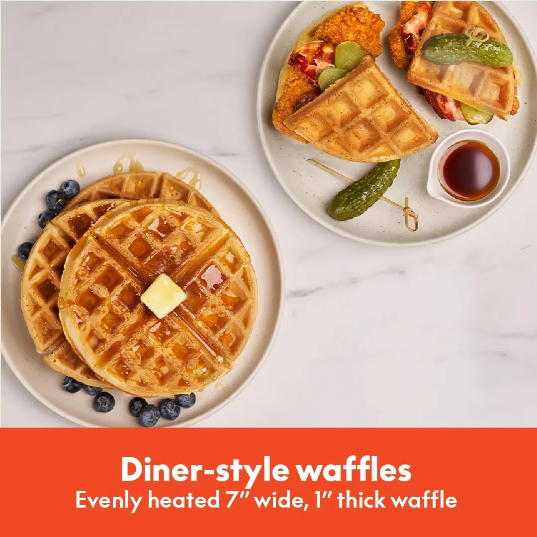 bella Flip-n-Store Belgian Waffle Maker, EverGood™ Ceramic Nonstick Coating, Fits-anywhere™ Kitchenware, Power Indicator Light & Touch Handle, 7” Wide & 1" Deep Plates, 1000 Watt, Oatmilk