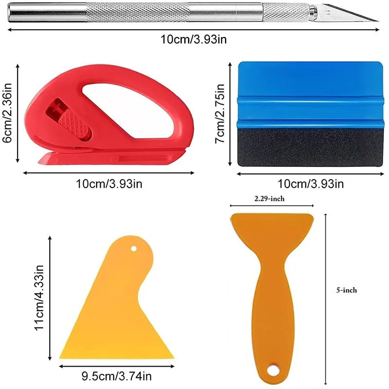 Car Wrapping Tools Kit Vinyl Scraper Cutter Film Squeegee Vinyl Spatulas Plastic Wrap Tool Window Tinting Tools Car Accessories