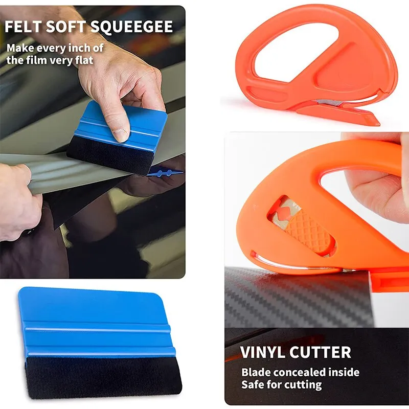 Car Wrapping Tools Kit Vinyl Scraper Cutter Film Squeegee Vinyl Spatulas Plastic Wrap Tool Window Tinting Tools Car Accessories