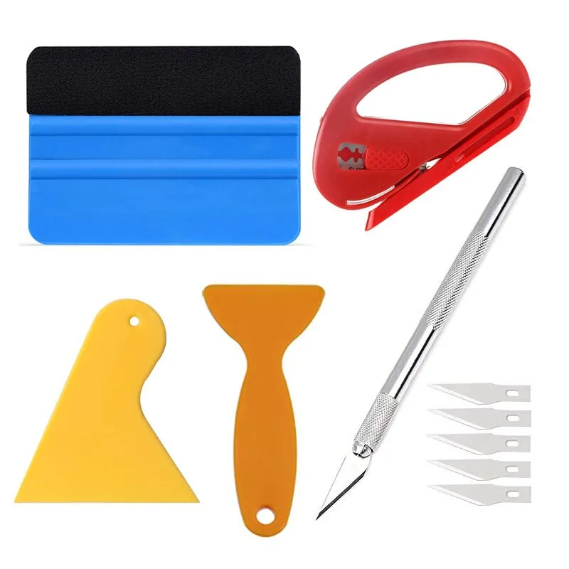 Car Wrapping Tools Kit Vinyl Scraper Cutter Film Squeegee Vinyl Spatulas Plastic Wrap Tool Window Tinting Tools Car Accessories