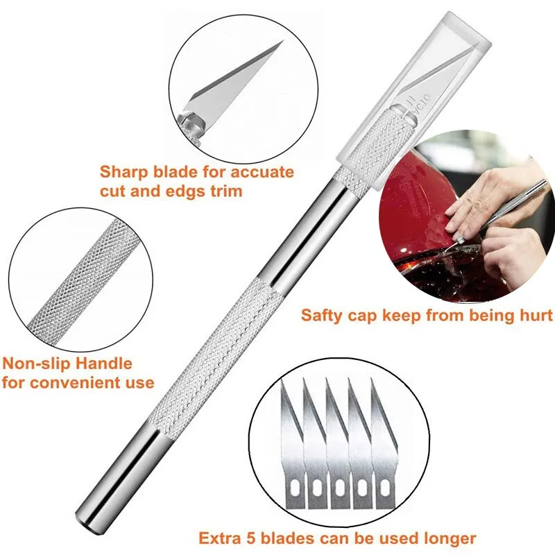 Car Wrapping Tools Kit Vinyl Scraper Cutter Film Squeegee Vinyl Spatulas Plastic Wrap Tool Window Tinting Tools Car Accessories