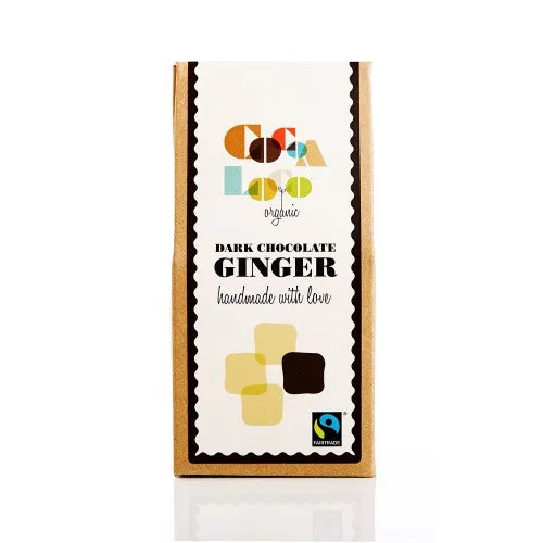 Cocoa Loco Dark Chocolate Covered Crystallised Ginger 100g