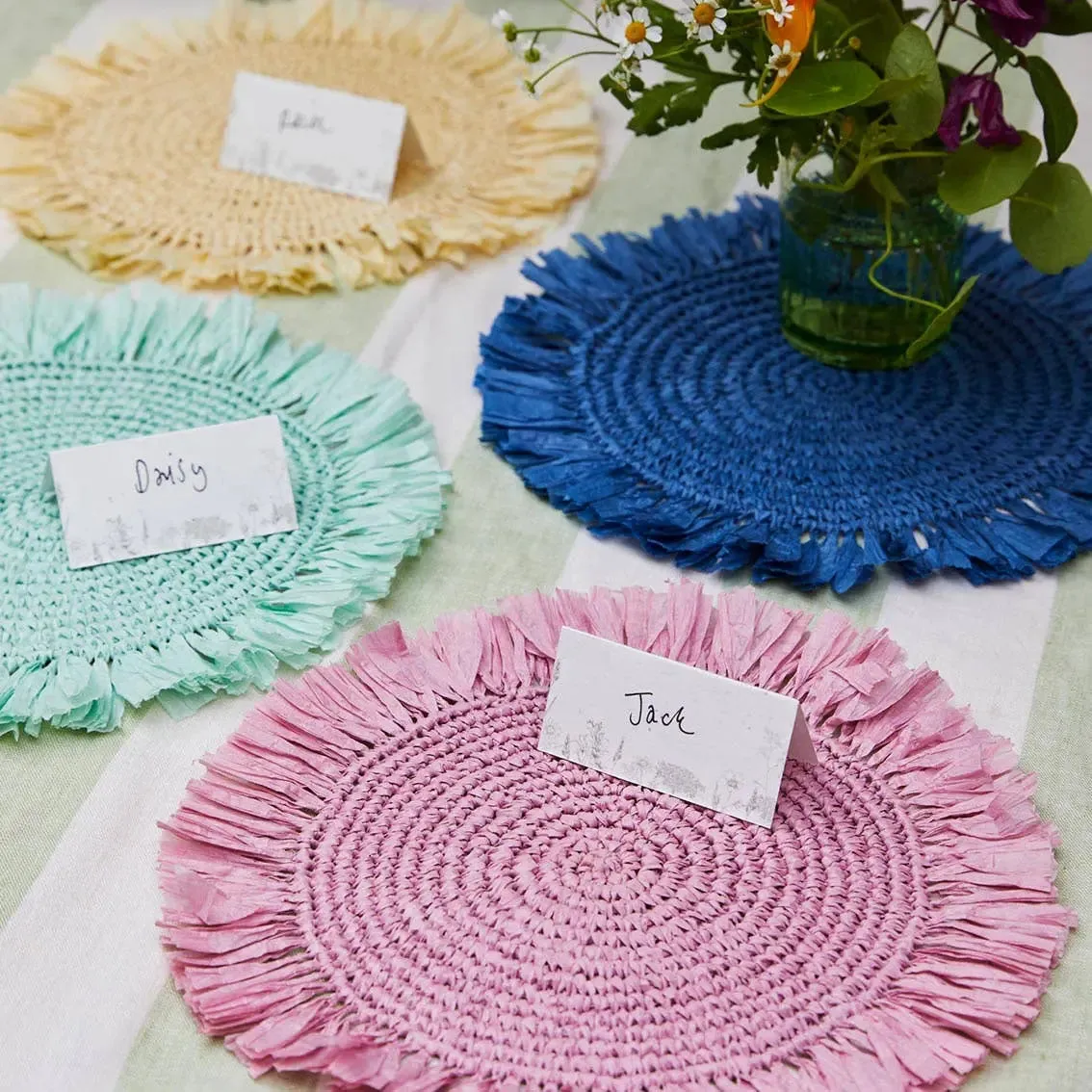 Cream Raffia Placemats | 2 Pack | Table Décor |