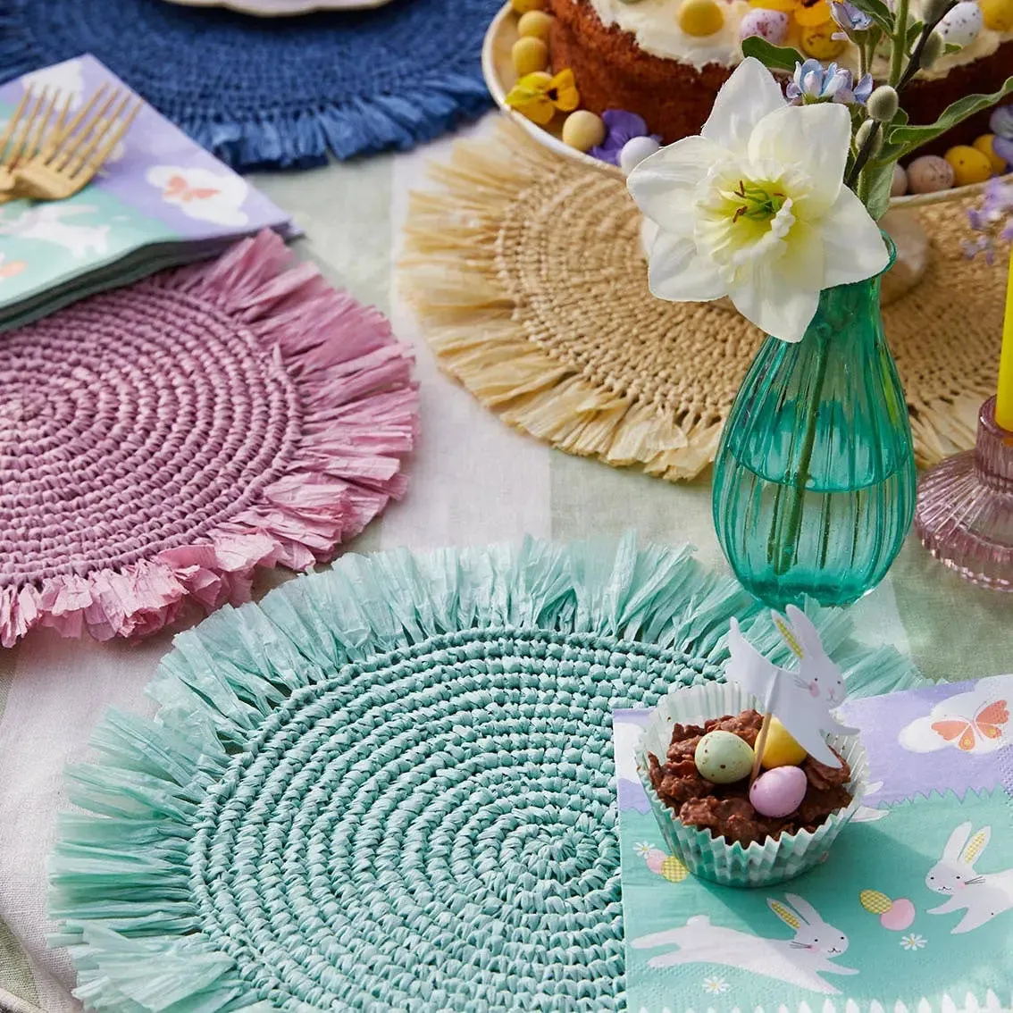 Cream Raffia Placemats | 2 Pack | Table Décor |