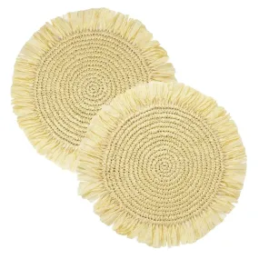 Cream Raffia Placemats | 2 Pack | Table Décor |