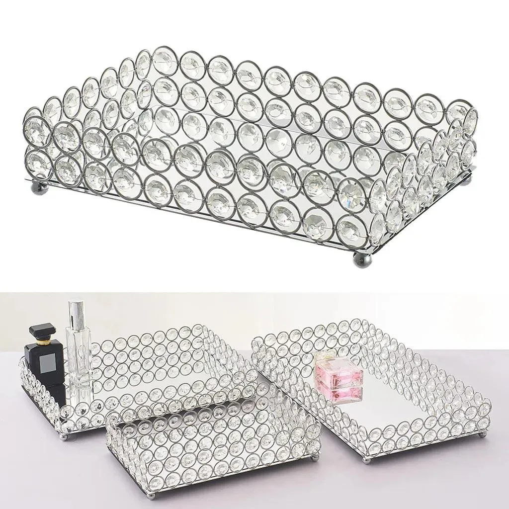 Crystal Cosmetic Tray Decorative Vanity