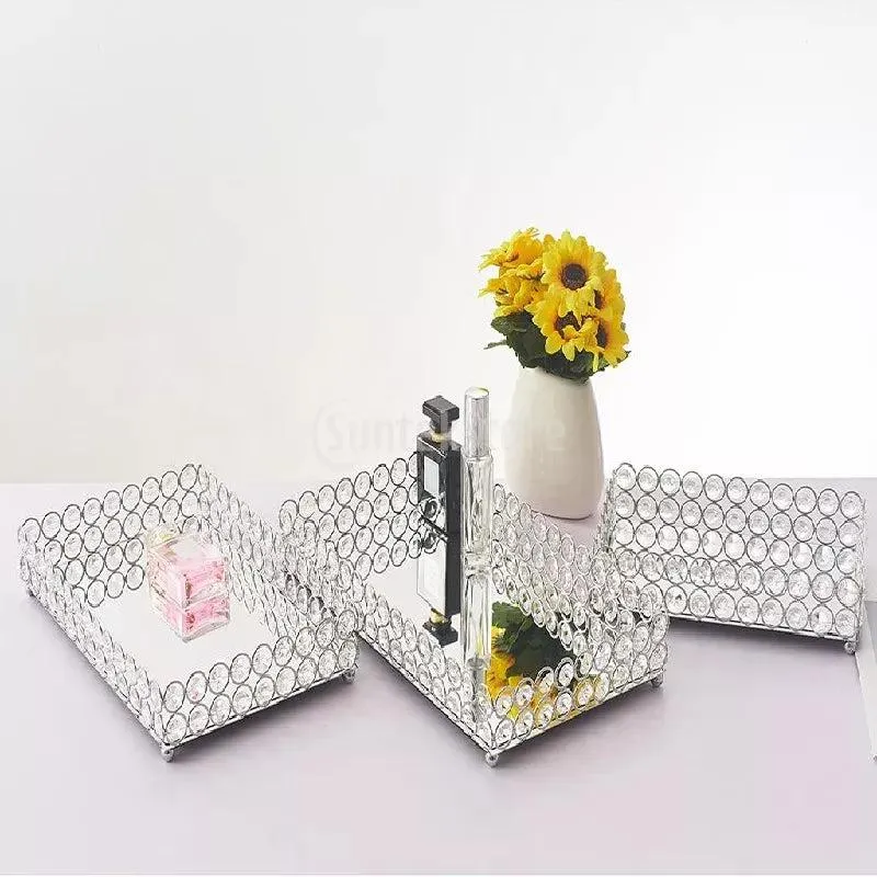 Crystal Cosmetic Tray Decorative Vanity