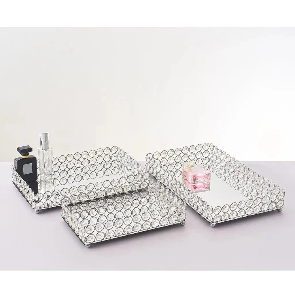 Crystal Cosmetic Tray Decorative Vanity