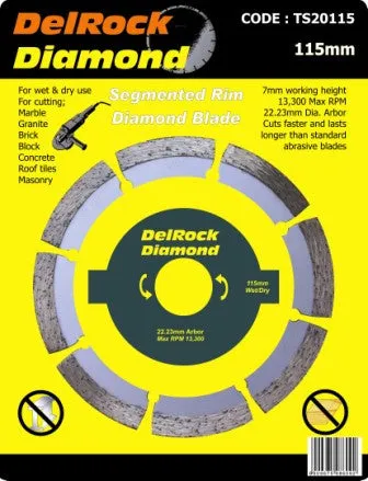 DIAMOND BLADE 115MM SEGMENTED DELROCK