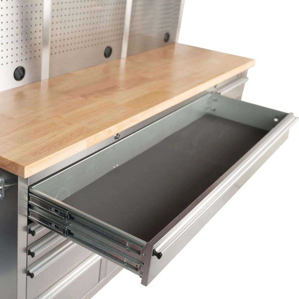 GTX 1.8M Stainless Steel Workbench, 9 Drawers & Cabinet Combo