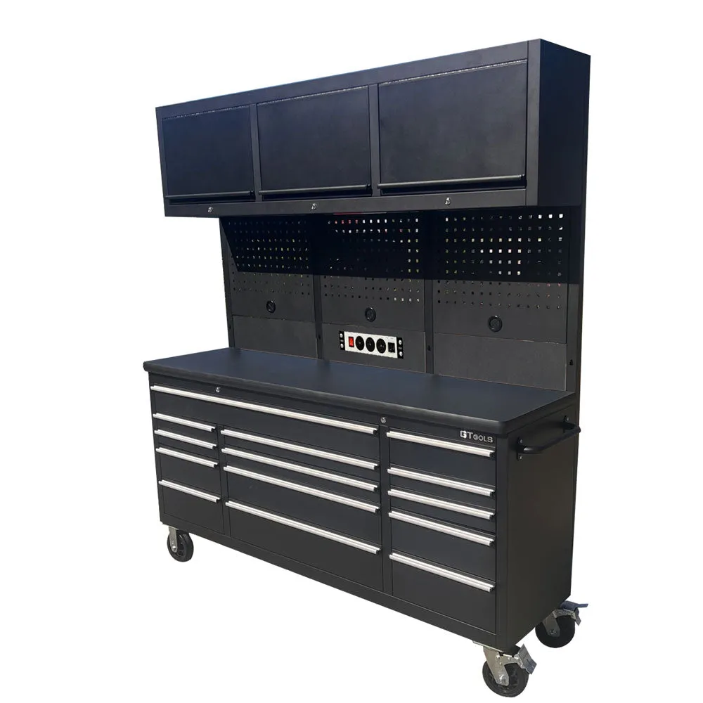 GTX 1.8Mx2M Black PC Workbench Combo with Mega Drawer