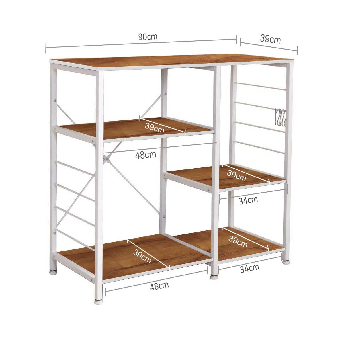 Kawachi Microwave Oven Stand Kitchen Rack Organiser Kitchen Utility Cutlery Storage Rack Beige