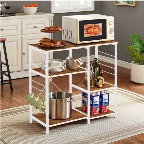 Kawachi Microwave Oven Stand Kitchen Rack Organiser Kitchen Utility Cutlery Storage Rack Beige