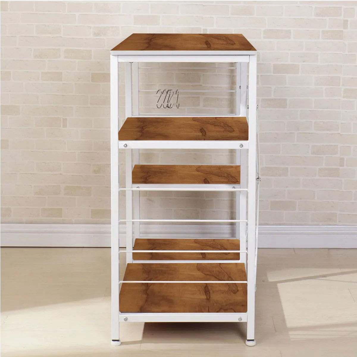 Kawachi Microwave Oven Stand Kitchen Rack Organiser Kitchen Utility Cutlery Storage Rack Beige