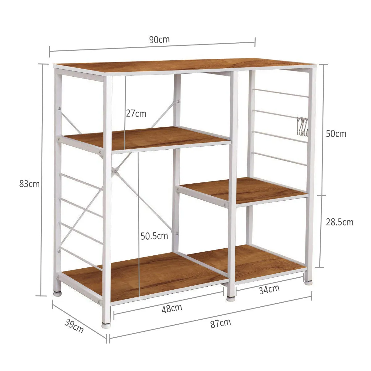 Kawachi Microwave Oven Stand Kitchen Rack Organiser Kitchen Utility Cutlery Storage Rack Beige