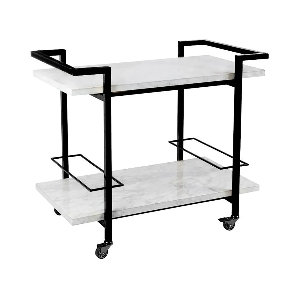 Kensington Drinks Trolley - White & Black