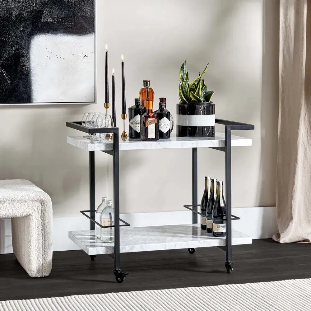 Kensington Drinks Trolley - White & Black