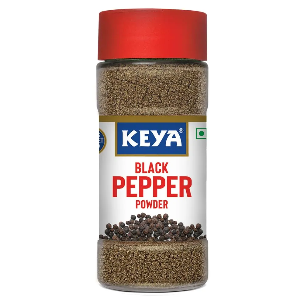 Keya Black Pepper Powder 54g, Keya White Pepper Powder 60g | Pack 2