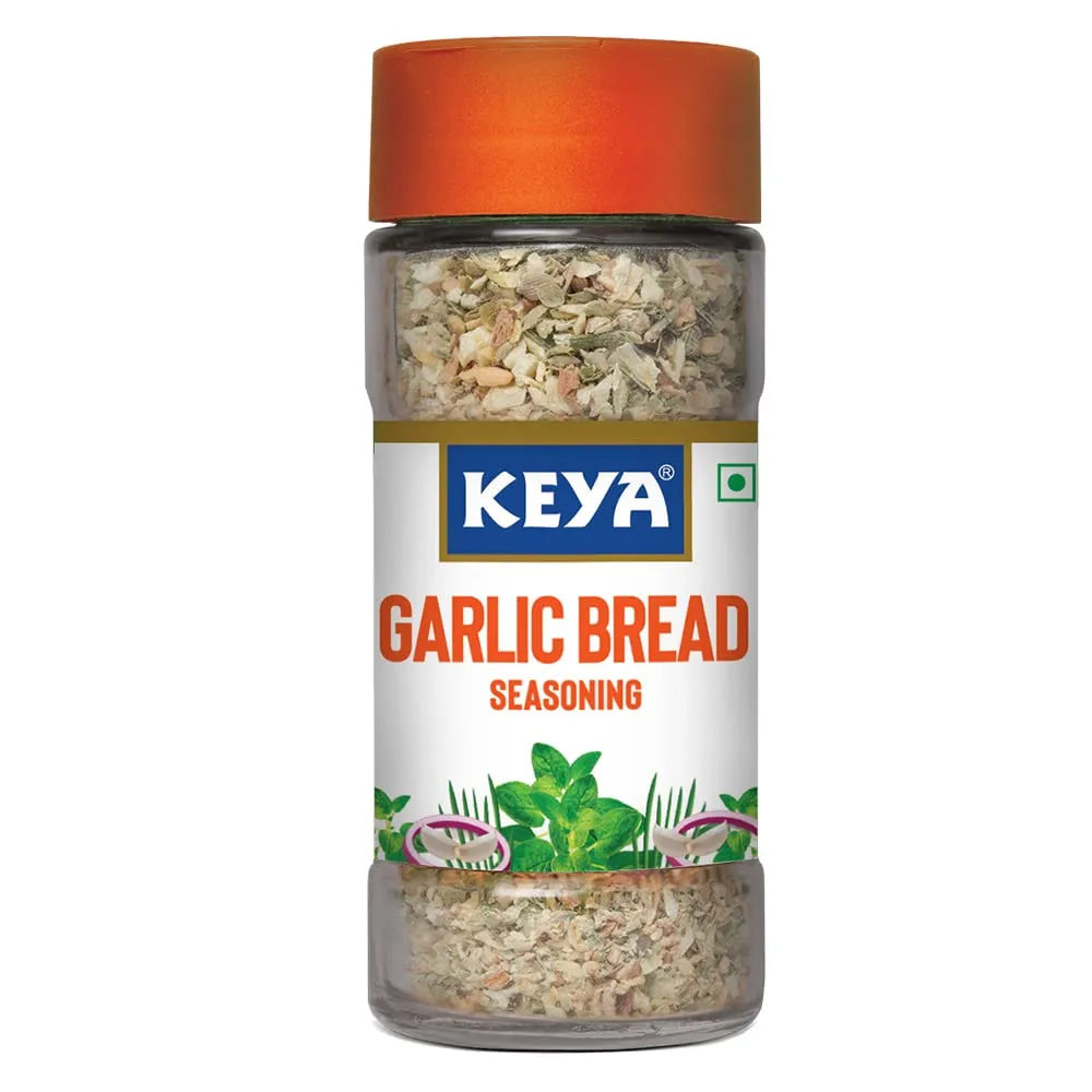 Keya Garlic Bread Seasoning |All Natural & Healthy Spice Blend| Glass Bottle | Premium Herbs and Spices I No Preservatives | 50