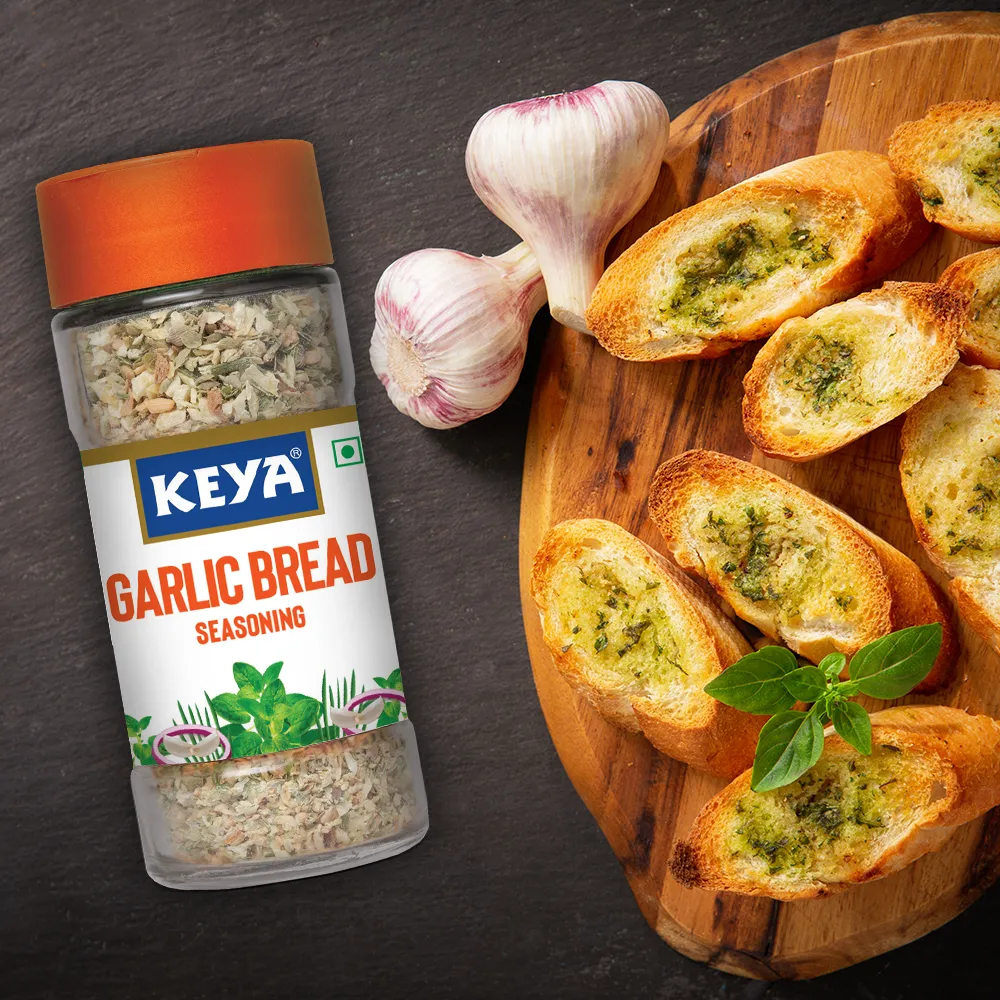 Keya Garlic Bread Seasoning |All Natural & Healthy Spice Blend| Glass Bottle | Premium Herbs and Spices I No Preservatives | 50