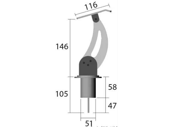 Kiwi Marine Universal Fixed Dinghy/Tender Holder - Double Offset