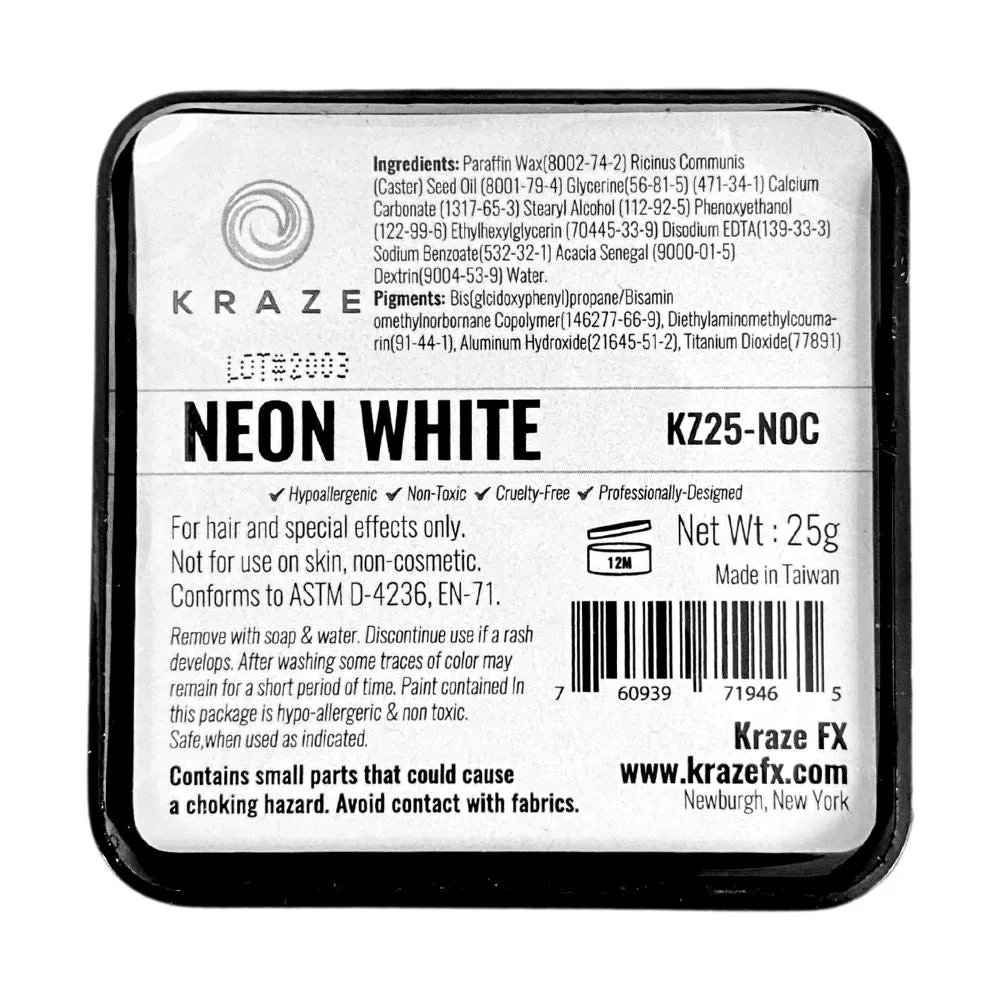 Kraze FX Paints | Clear Neon White 25gr (Special FX - Non Cosmetic)