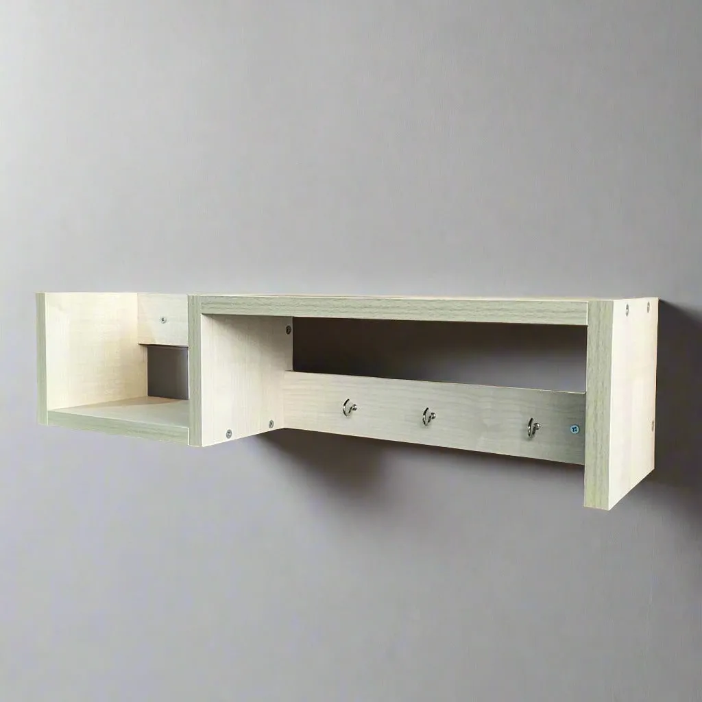 MDF Wall Mounted Key Hooks Shelf By Miza