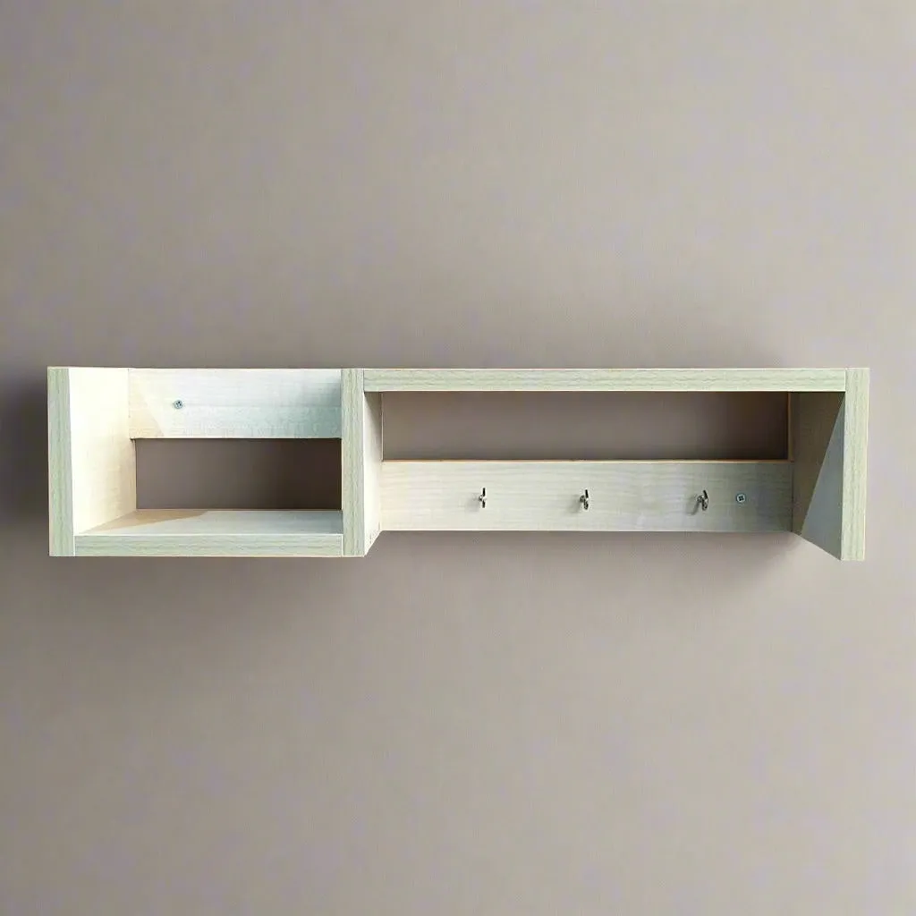 MDF Wall Mounted Key Hooks Shelf By Miza