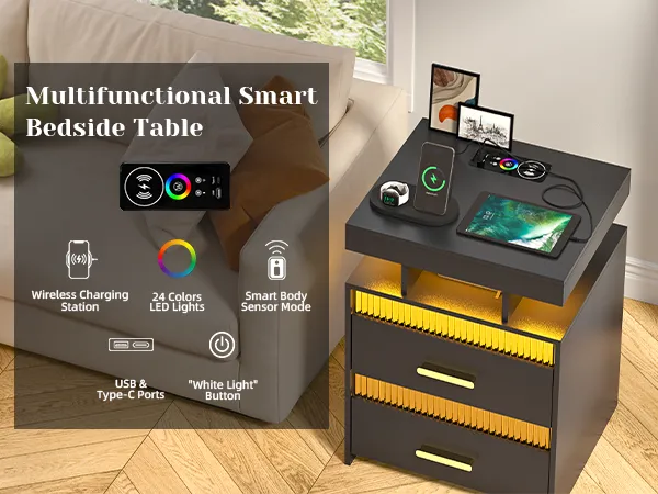 Nightstand with Charging Station