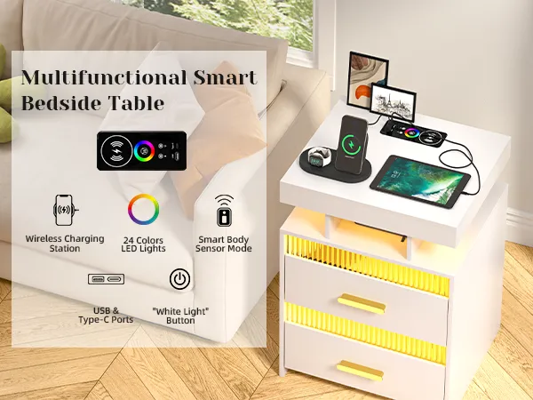Nightstand with Charging Station