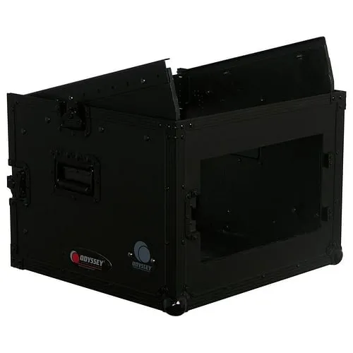 Odyssey FZ1006BL - Black 10U Top Slanted 6U Vertical Pro Combo Rack